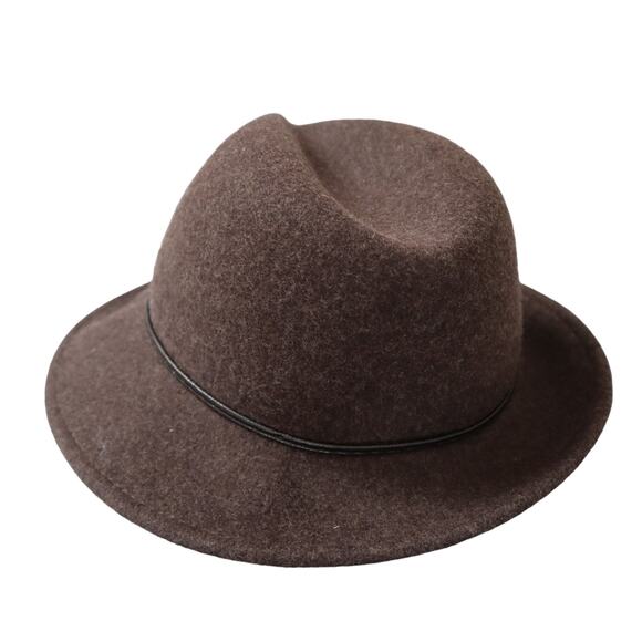 Scala Mens Wool Felt Outback Hat One Size Brown Leather Tie Fedora Winter Fall - Picture 4 of 7